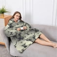 thumbnail image 5 of Oversized Wearable Blanket Hoodie,Gray Highland Cow Layer Pattern Sherpa Blanket Hoodie with Super Pockets,Super Warm Fuzzy Pullover for Women & Men, 5 of 6