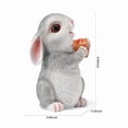 thumbnail image 3 of Kuroiy Solar Powered Bunny Garden Statue Resin Figurine with LED Light, Outdoor Patio Decor, Weather Resistant Durable Gray Rabbit, Lifelike Textured Finis, 3 of 9