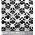 thumbnail image 1 of Soimoi Black Cotton Poplin Fabric Flourish Damask Print Fabric by the Yard 42 Inch Wide, 1 of 3