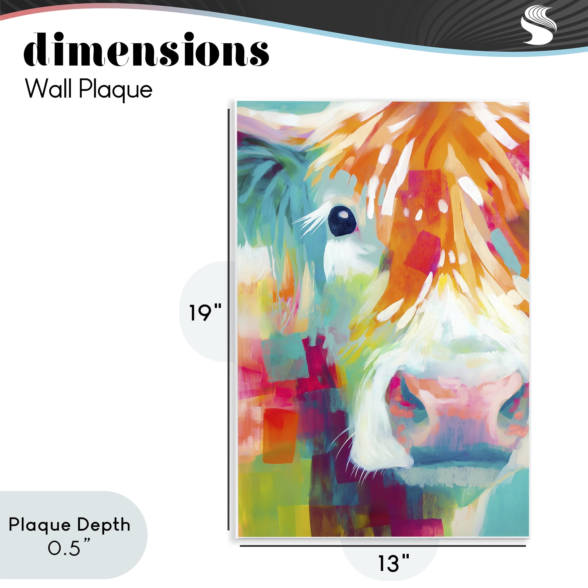 Stupell Industries Highland Portrait in Brights Wall Plaque Art, design by Chromatic Storm Studio