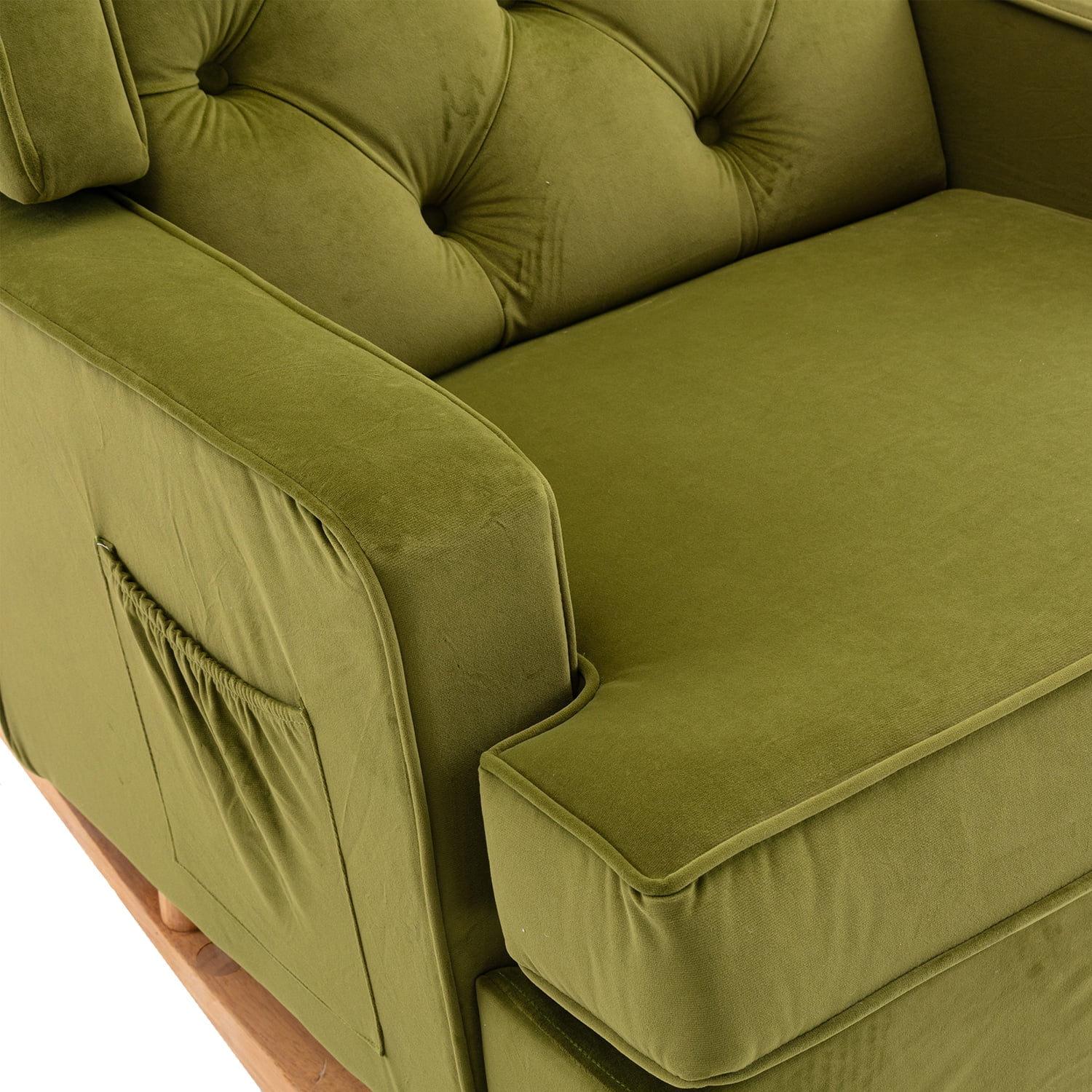 Kepooman Modern High Back Rocking Chair, Padded Seating for Living Room & Office, Olive Green Kepooman Modern High Back Rocking Chair, Padded Seating for Living Room & Office, Olive Green