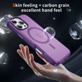 thumbnail image 5 of Allytechgroup Carbon Fiber Case for iPhone 16 Pro, Slim Lightweight Magnetic Back Cover Support Wireless Charging Non-Slip Shockproof Anti-Scratch for iPhone 16 Pro Women Men, Purple, 5 of 8