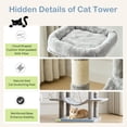 thumbnail image 7 of Spaco 66-Inch Cat Tree, 3 Perches & 2 Condos, Plush Cover, Reinforced Base for Multi-Cat Household, Gray, 7 of 7