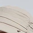 thumbnail image 4 of Sun Hat for Women and Men with Hat Clip, Irregular Pleated Design Unisex Cotton Bucket Hat Lightweight Foldable Floppy Brim Bucket Hat, Khaki, 4 of 8