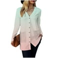 thumbnail image 5 of idosla Long Sleeve Cardigan for Women Casual Gradation Pockets Button Down Loose Fall Lightweight Hiking Trendy Jacket (Light Pink, XXL), 5 of 8
