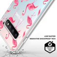 thumbnail image 4 of Galaxy S10 Plus Case, Tropical Cute Flamingo Printed Pattern Clear Design Transparent Plastic Hard Back Case with TPU Bumper Protective Case Cover for Samsung Galaxy S10 Plus, 4 of 7