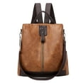 thumbnail image 1 of Mochila de PU para mujer, bolso de hombro convertible para viaje, de diseñador, informal, para universidad, 30x29x12cm, 1 of 7