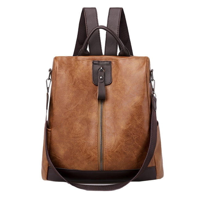 Mochila de PU para mujer, bolso de hombro convertible para viaje, de diseñador, informal, para universidad, 30x29x12cm