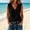Black, variant on WRFWUL Womens Cotton Linen Sleeveless Tank Tops Trendy Ruffle V Neck Button Down Vest Elegant Casual Summer Gauze Blouses