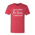 thumbnail image 2 of Wild Bobby Plot Twist He Lives Luke 24:23 Inspirational/Christian Men Premium Tri Blend Tee, Vintage Red, XX-Large, 2 of 5
