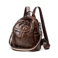 thumbnail image 2 of Mochila de moda para mujer, fácil de llevar, estilo retro, de piel encerada al óleo, mochila multiusos, bolso de viaje informal, 2 of 6