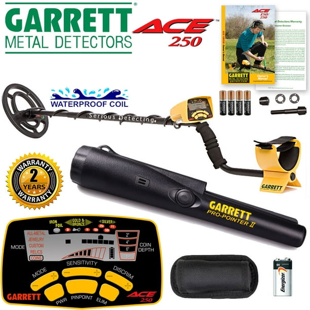Mierda lb sistemático Garrett ACE 250 Metal Detector with Waterproof Coil and Pro-Pointer  Pinpointer - Walmart.com