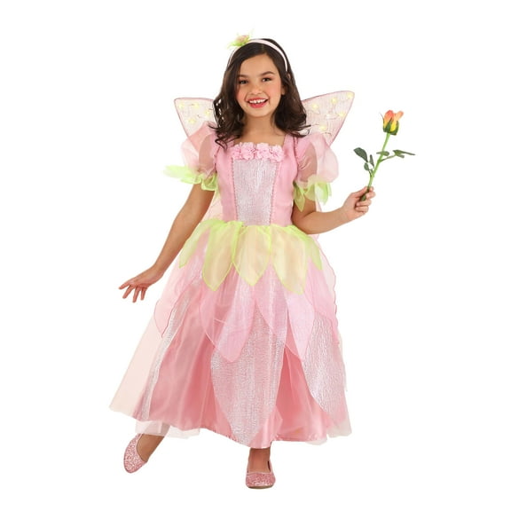 Girl's Deluxe Rose Fairy Costume