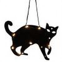 Lámpara colgante de Halloween Decoración de luces góticas de madera para fiesta de club (gato negro)