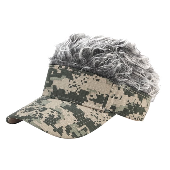 DAPRZIY Men's Wig Cap with Adjustable Strap Women Colorful Sun Baseball Hats for Outdoor Sports Funny Gift White