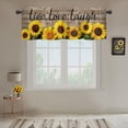 thumbnail image 5 of Sunflower Kitchen Curtain Valance and Tiers Set Farmhouse Flower Rod Pocket Kitchen Tier & Valance Set 3 Piece Floral Rustic Wooden Live Love Laugh Window Curtain Valance Tier Set 54 in x 36 in, 5 of 6