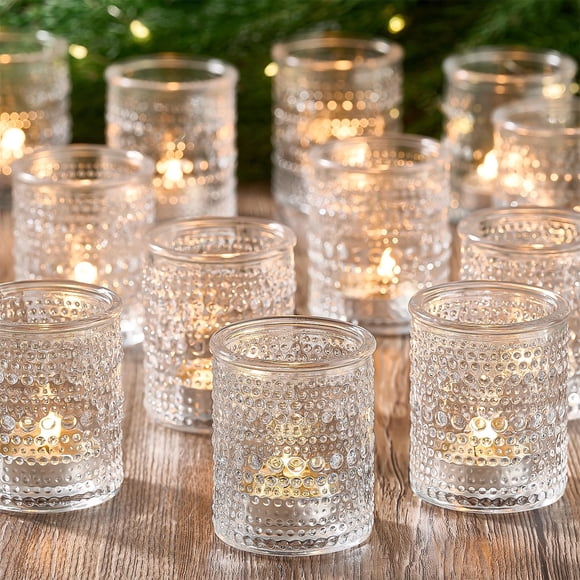 Portavelas Votive Qipecedm Vintage Glass (paquete de 24)