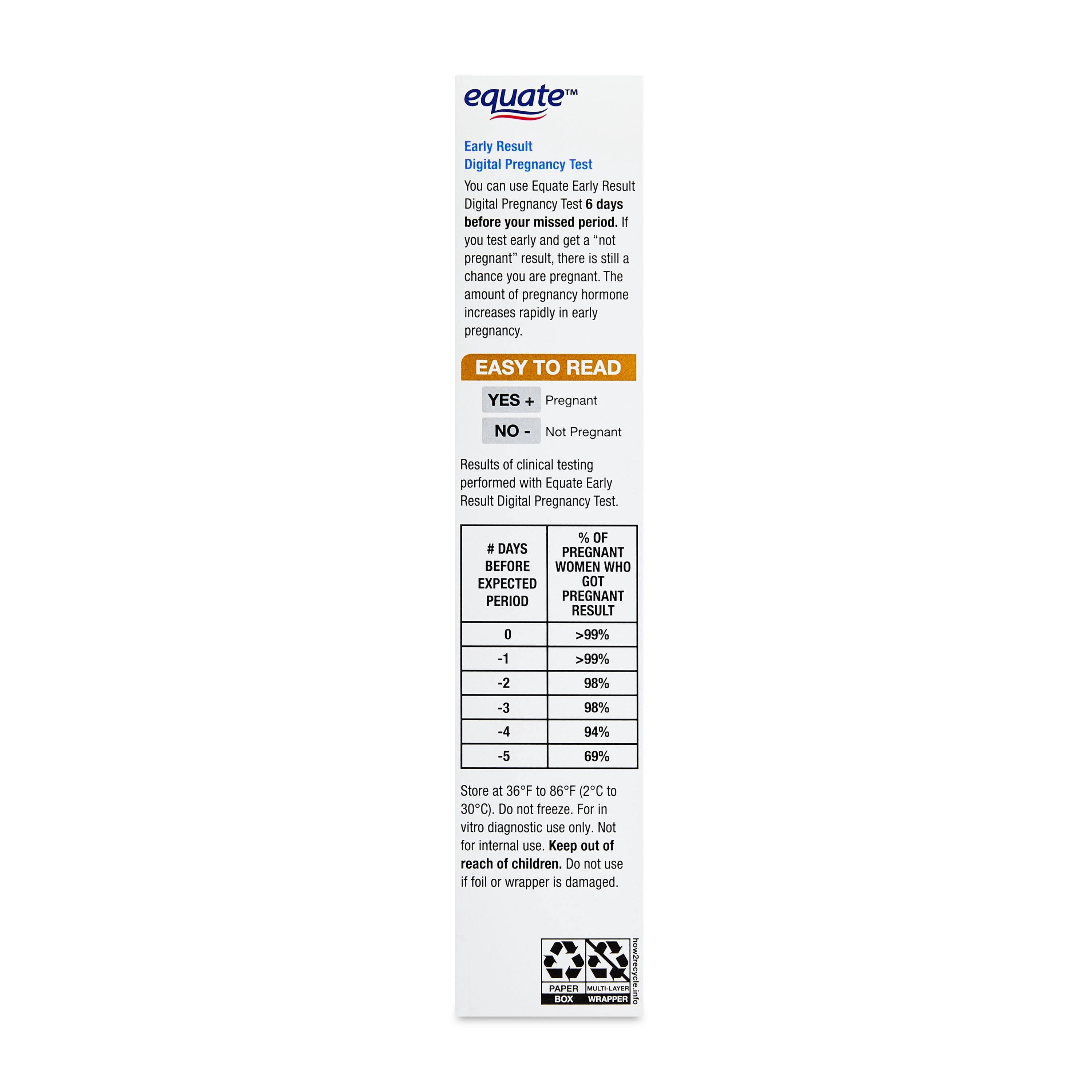 Equate Early Result Digital Pregnancy Test, 6 Days Sooner, 2 Count
