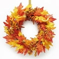 thumbnail image 2 of LILELIS Fall Hanging Autumn Maple Leaves Garland For Garden Party Thanksgiving Fireplace Wedding Wreath Ribbon Sunflower Wreath Small, 2 of 8