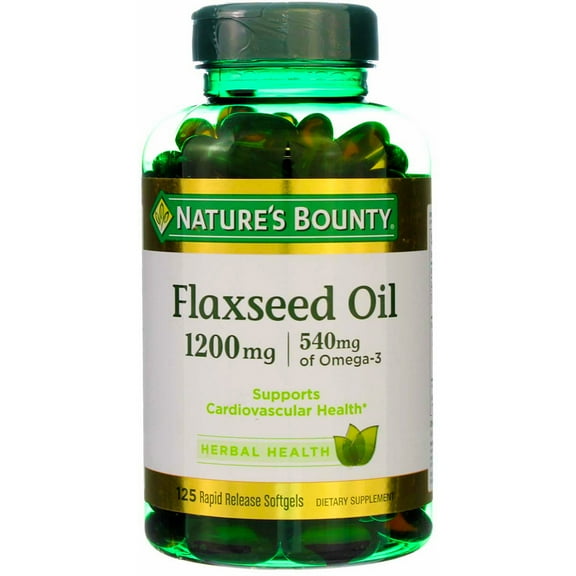 Nature's Bounty Flaxseed Oil 1200 mg, 125 Rapid Release Softgels, 4-Pack
