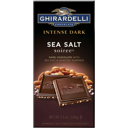 Ghirardelli Dark Bar Sea Salt Soiree Bars, Chocolate Intense, 3.5 Oz