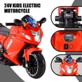 thumbnail image 4 of Xuanlur 24V Electric Motorcycle for Kids, Kids Motorcycle with Training Wheels, LED Light Up Wheels, Dual 390 Motors, Speed Up to 7 mph, Bluetooth Music, Ride On Toy for Kids 3-8 Years Old, Red, 4 of 8