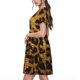 thumbnail image 2 of Fotbe Golden Leopard Glitter Vestido Largo de Moda para Mujer, Vestido Tipo Camiseta con Manga Corta y Estilo Casual a Rayas y Bloques de Color, 2 of 6