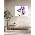 thumbnail image 5 of Purple Tulips Wall Art for Living Room,Canvas Picture Wall Decor for Bathroom Bedroom,Spring Floral Botanical Plant Abstract Painting Artwork for Office Kitchen Hallway Dining Room Home Decor 20"x24", 5 of 8