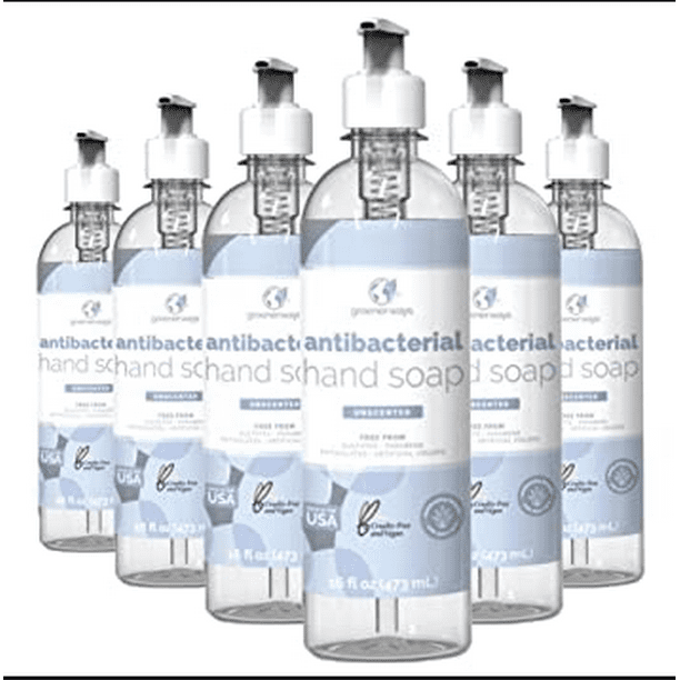 Greenerways Antibacterial Hand Soap | Made in USA | Unscented Liquid
