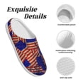 thumbnail image 5 of Haiem Vintage USA Flag Print Women's Fuzzy Memory Foam House Slipper Cozy Home Footwear Non-slip Winter Slippers-44/45, 5 of 7