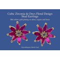 thumbnail image 2 of GOLD PLATED CZ & PINK FLOWER STUD EARRING, 2 of 5