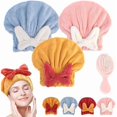 thumbnail image 1 of wonima11 New Super Absorbent Hair Towel Wrap, Microfiber Hair Drying Wrap Towel Cap, Quick Dry, Works for All Types of Hair (3pcs-A), 1 of 1