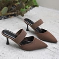 thumbnail image 6 of ZACPNCV Womens Pointed Toe Pumps Slip On Stiletto Heel Comfort Dress High Heel Slides, 6 of 9