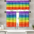thumbnail image 1 of Colorful Kitchen Curtains Rainbow Stripes Window Curtains Valance and Tier Set, Abstract Painting Art Rod Pocket Short Tier Curtain, Modern Small Cafe Curtains for Kitchen Decor, 1 of 1