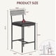 thumbnail image 3 of Set of 2 counter - height bar stools con back y footrest: pu leather forrado bar sillas para kitchen island, dining room, y home bar in gris, 3 of 7