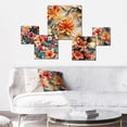 thumbnail image 2 of Designart "Paradise In The Tropics II" Floral Wall Art Set Of 5 - Multicolor Cottage Living Room Metal Art Set, 2 of 6