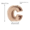 thumbnail image 2 of Fasiaou Piggy-Bank for Kids Boys Girls Large Piggy Banks 26 English Alphabet Letter,Personalized Wooden,Transparent Money Saving Box (1 Pc), 2 of 9