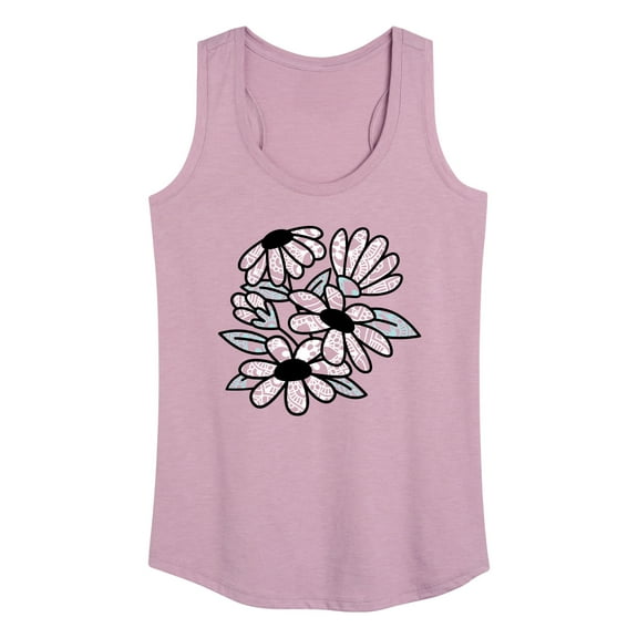 Instant Message - Patterned Flowers - Women's Racerback Tank Top