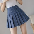 thumbnail image 2 of oqasdz Elegant Plaid Embroidered High Waist Pleated Skirt with Side Slit Casual A Line Mini Skirts for Women Work Formal Outdoor Daily Wear, 2 of 3