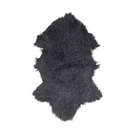 BS Trading Rug H-TIB-12-H No.12 Tibetan Whole Hide Pelt, Dark Gray