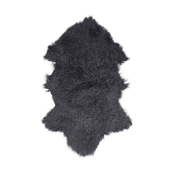 BS Trading Rug H-TIB-12-H No.12 Tibetan Whole Hide Pelt, Dark Gray