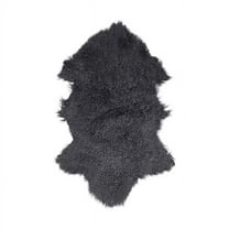 BS Trading Rug H-TIB-12-H No.12 Tibetan Whole Hide Pelt, Dark Gray