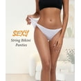 thumbnail image 3 of ANLIQI Modal String Bikini Underwear for Women, Sexy Low Waisted Bikini Panties Stretch Briefs 3/6 Pack(3W,2XL), 3 of 6