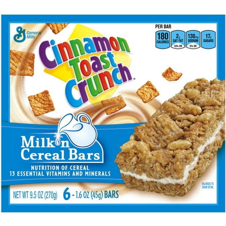 Cinnamon Toast Crunch Milk N' Cereal Bars, 9.5 Ounce (Pack of 10 ...