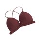 thumbnail image 3 of Sujetador Inalámbrico Transpirable Hacer subir Bralette Algodón Roscado Sexy Hebilla Frontal Ropa Interior, Rojo Vino AweSitey AP001473-07B, 3 of 7