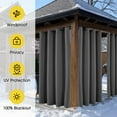 thumbnail image 5 of NICETOWN Thermal Insulated Outdoor Curtains for Patio Waterproof, Privacy Windproof Top Grommet & Bottom Backtab Quilted Blackout Curtain, Gray, W52 x L84, 1 Panel, 5 of 8