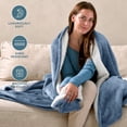 thumbnail image 4 of Bare Home Plush Sherpa Bed Blanket - Fluffy & Soft - Reversible - Lightweight - Full/Queen, Coronet Blue, 4 of 10