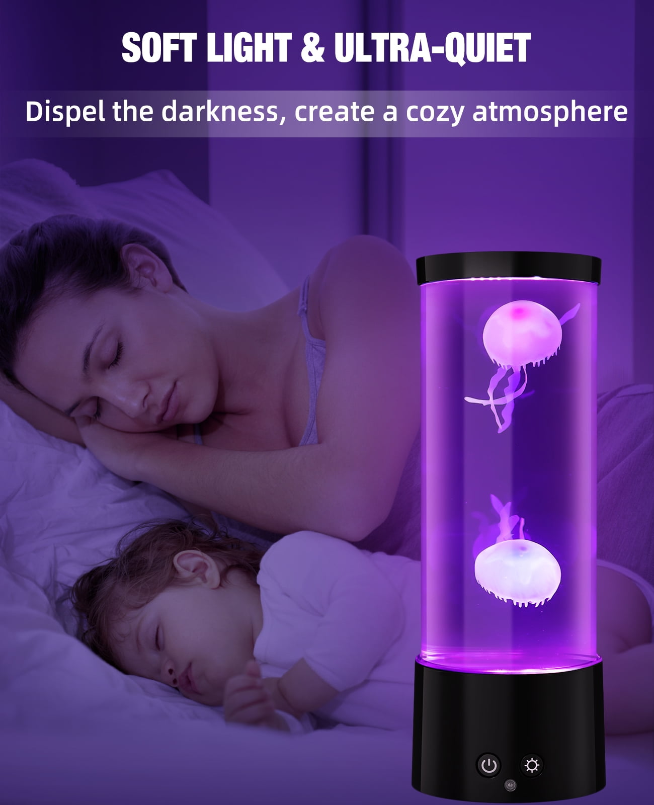 Jellyfish Lamp, GuardWee Jellyfish Aquarium Lamp with 17 Light Effects - Table Lamp Night Light Mood Light with Remote, Jelly Fish Tank Aquarium for Living Room, Christmas Birthday Gifts for Kids