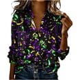 thumbnail image 3 of TaTaai Ladies Long Sleeve Carnival Top Round Neck Casual Polyester Shirt Lightweight Printed Festival Wear Size Up Recommended Gift, 3 of 5