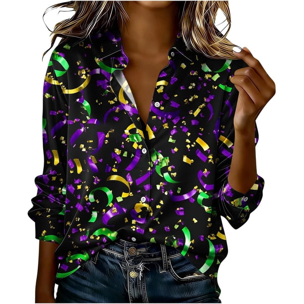 Camisas de Manga Larga para Mujeres Bajo Frotes Poliéster Casual Cuello Redondo Impresión Moda Manga Larga Camisa de Agua Mujeres para la Fiesta de Uso Diario